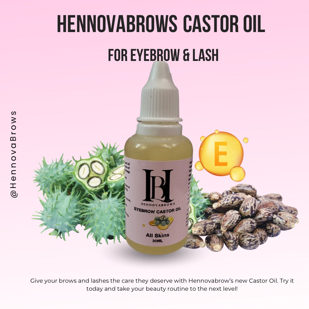 CASTOR OIL EYEBROWS AND LASH HENNOVABROWS