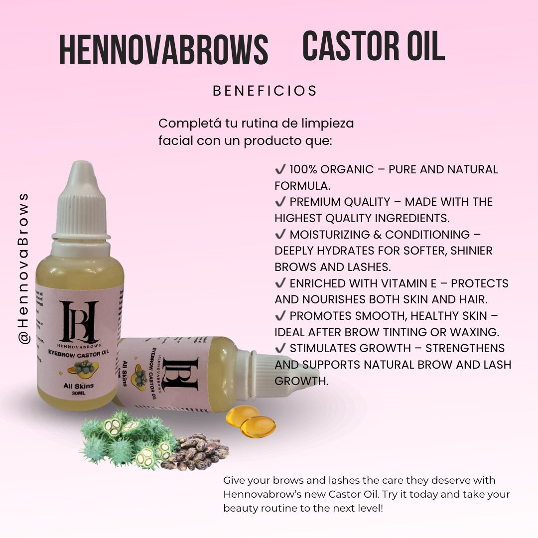 CASTOR OIL EYEBROWS AND LASH HENNOVABROWS