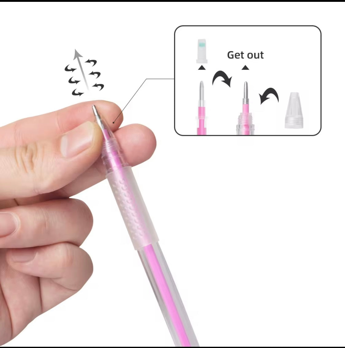 ROTULADOR EN GEL BLANCO Y ROSADO PARA CEJAS
