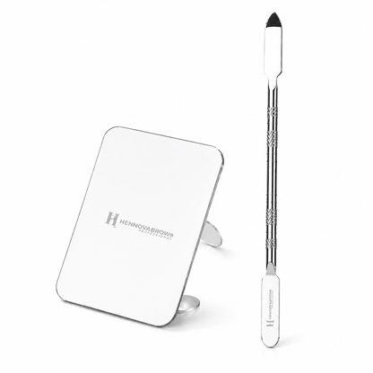 Mini Stainless Steel Ring Palette with Professional Mixing Spatula