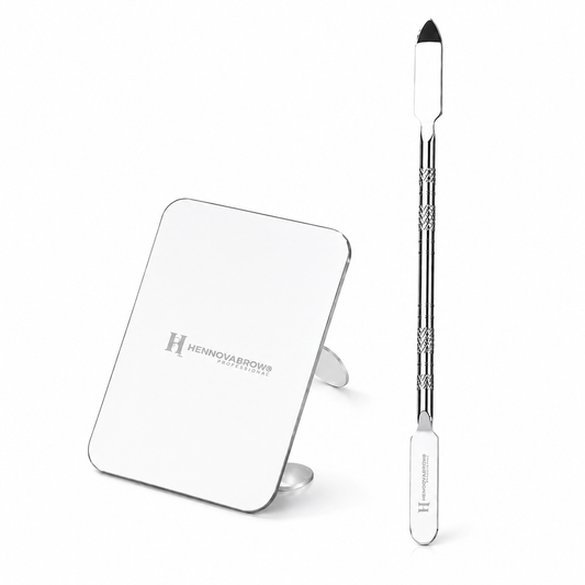 Mini Stainless Steel Ring Palette with Professional Mixing Spatula