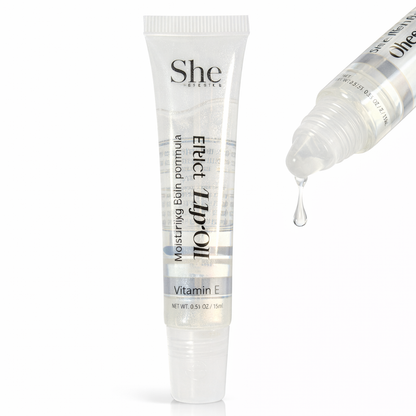 S.HE HYDRATING LIP OIL MAKEUP WITH VITAMIN E & GOLDEN SHIMMER