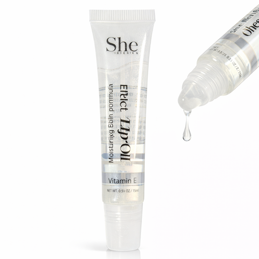 S.HE HYDRATING LIP OIL MAKEUP WITH VITAMIN E & GOLDEN SHIMMER