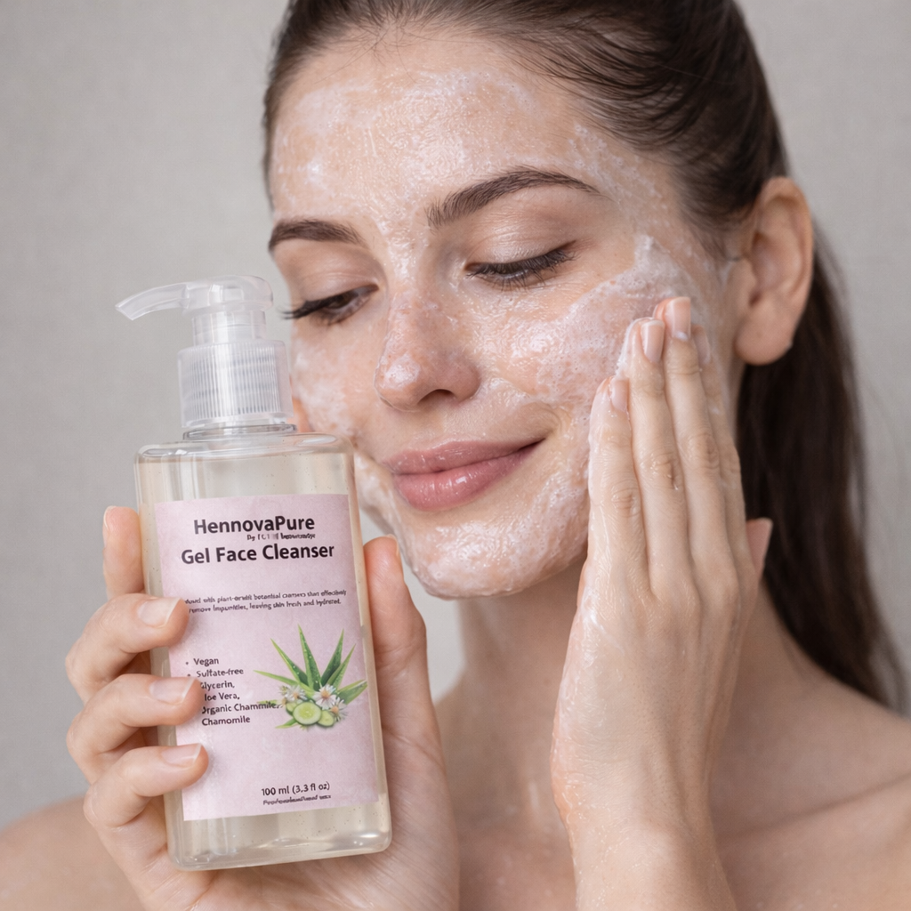 HennovaPure Gel Face Cleanser – Cucumber, Aloe & Chamomile