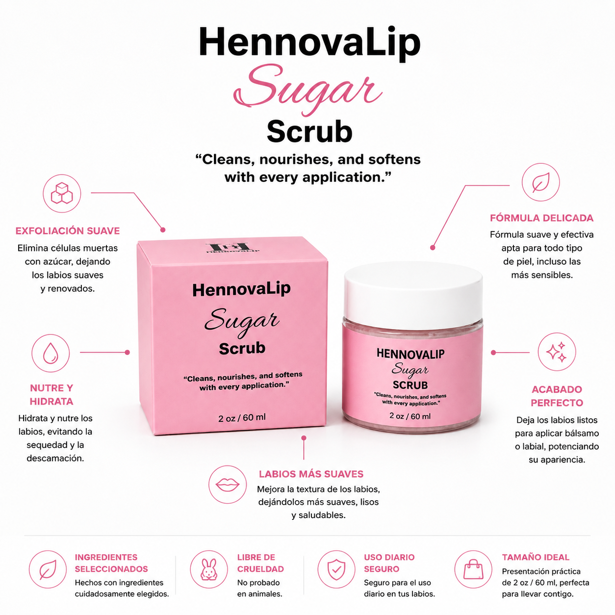 HENNOVALIP SUGAR SCRUB 2oz /60ml