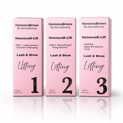 HennovaK-Lift Lash & Brow System – 3 Step Korean Lifting & Lamination Kit (Professional Use)