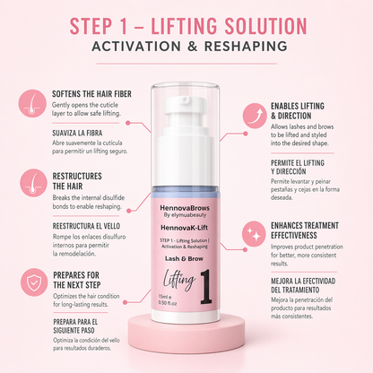 HennovaK-Lift Lash & Brow System – 3 Step Korean Lifting & Lamination Kit (Professional Use)