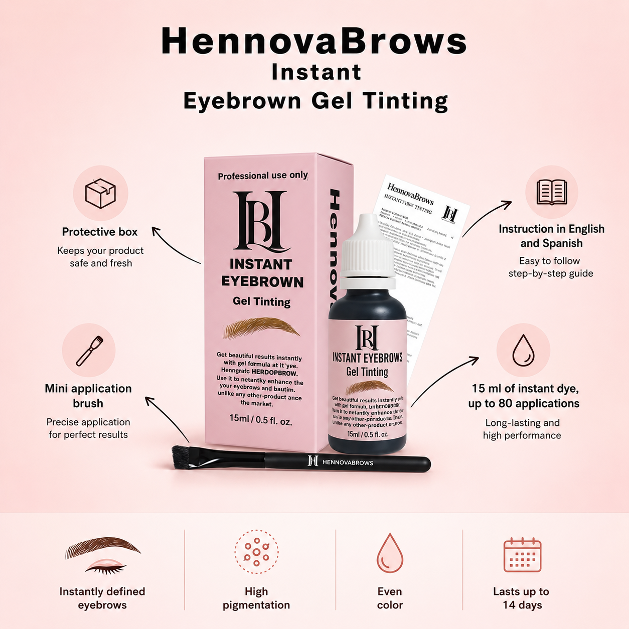 HENNOVABROWS — INSTANT EYEBROWN GEL TINTING