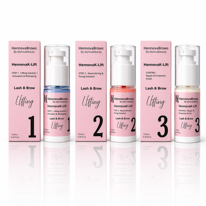 HennovaK-Lift Lash & Brow System – 3 Step Korean Lifting & Lamination Kit (Professional Use)