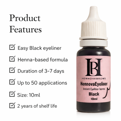 HENNOVAEYELINER – HENNA-BASED LIQUID EYELINER 10 ML | PROFESSIONAL MATTE FINISH