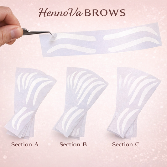 ADHESIVE EYEBROW STENCILS FOR AIRBRUSH HENNA APPLICATION