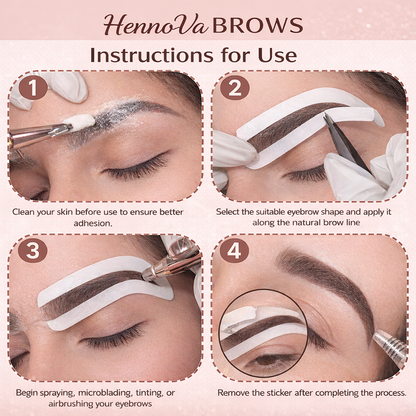 ADHESIVE EYEBROW STENCILS FOR AIRBRUSH HENNA APPLICATION