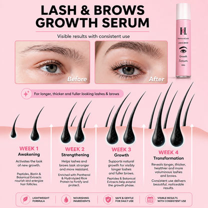 Lash &amp; Brow Growth Serum – Lightweight Formula for Fuller Looking Brows &amp; Lashes | 10ML