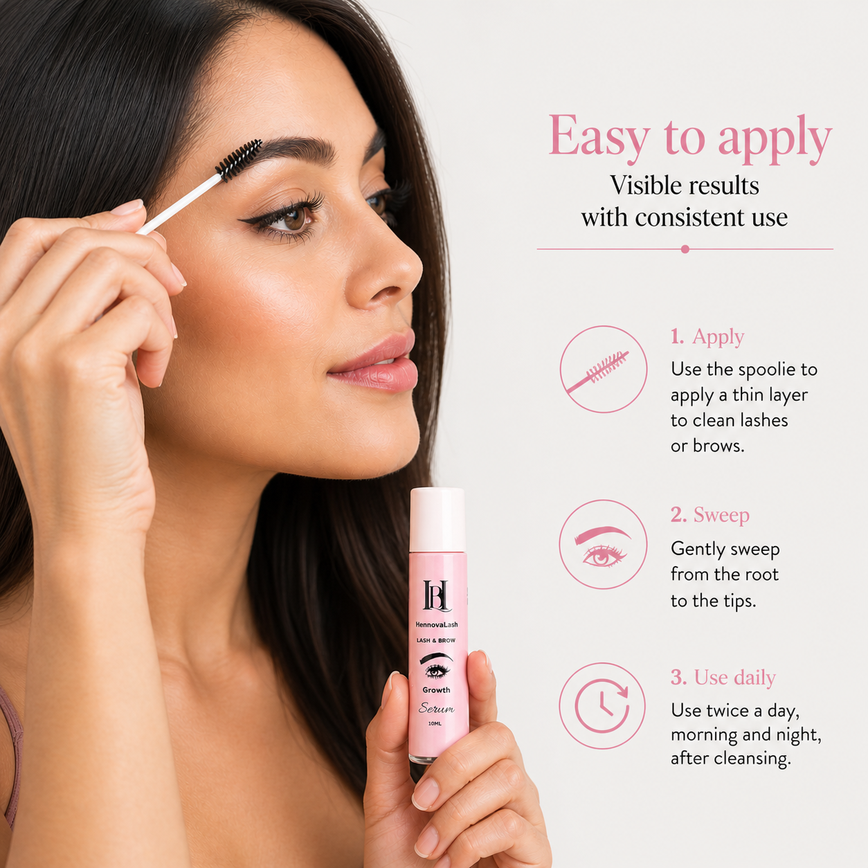Lash &amp; Brow Growth Serum – Lightweight Formula for Fuller Looking Brows &amp; Lashes | 10ML