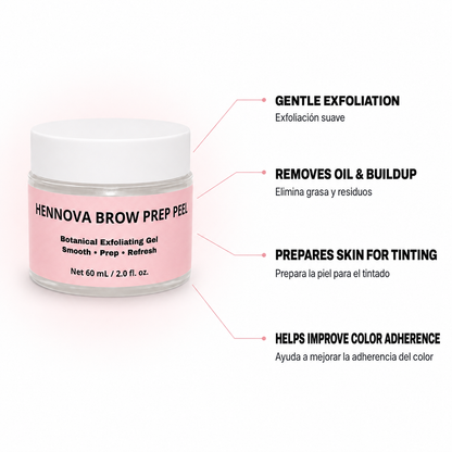 HENNOVA BROW PREP PEEL Botanical Exfoliating Gel | 60 mL / 2.0 fl. oz.