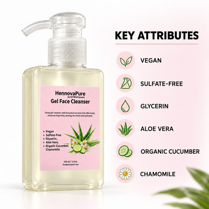 HennovaPure Gel Face Cleanser | Cucumber + Aloe + Chamomile
