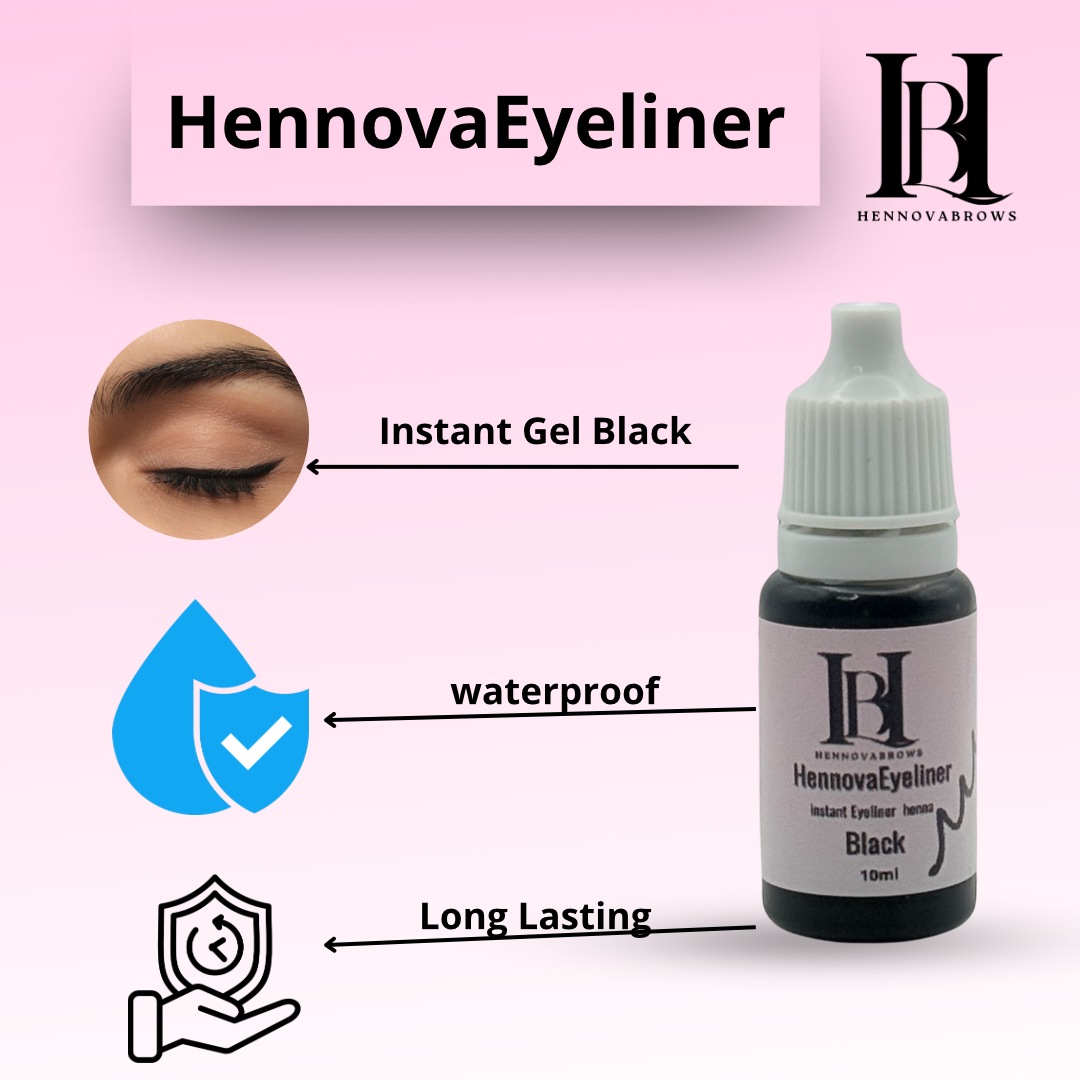 HennovaEyeliner – Delineado perfecto, negro intenso y de larga duración