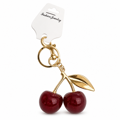 Cherry Keychain Charm | Cute Glitter Cherry Bag & Car Accessory