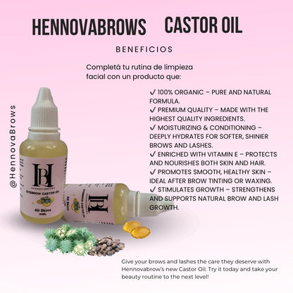 CASTOR OIL EYEBROWS AND LASH HENNOVABROWS