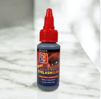 Salon Pro - Pegamento de pestañas para pestañas de 30 segundos, color negro, 1 onza líquida