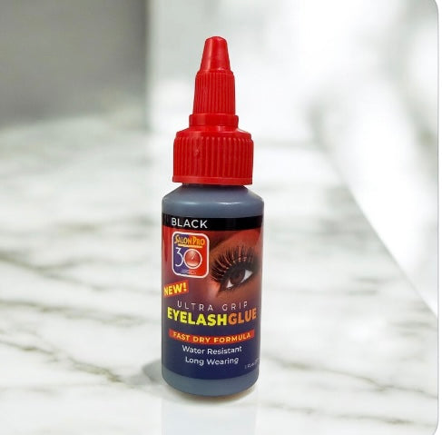 Salon Pro - Pegamento de pestañas para pestañas de 30 segundos, color negro, 1 onza líquida