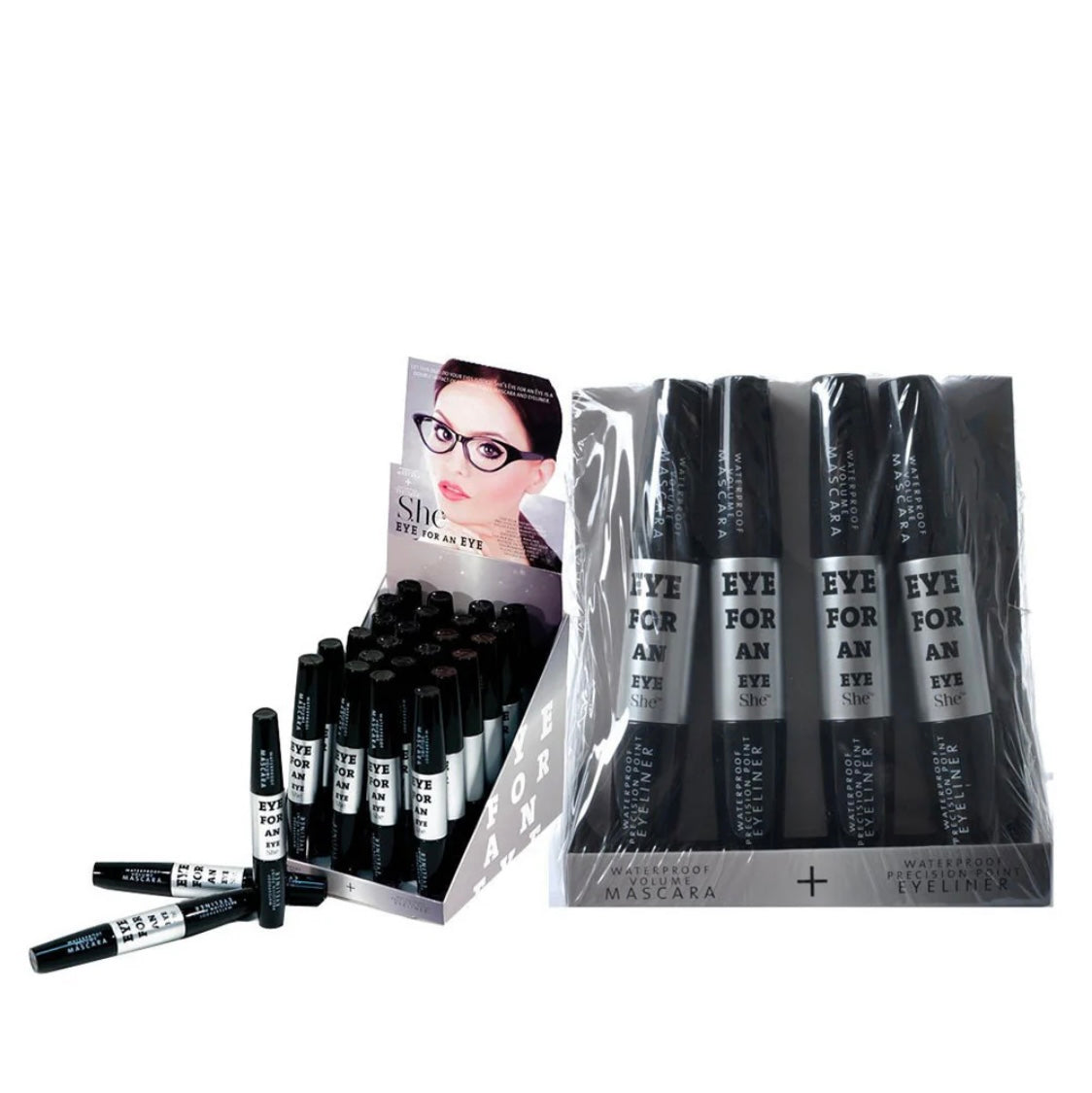 She Duo Mascara Volume Black Lash Blast Makeup Waterproof Precision Eyeliner New