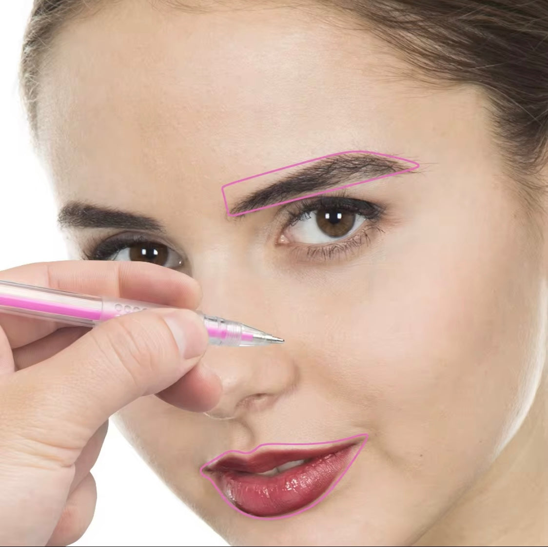 ROTULADOR  EN GEL BLANCO Y ROSADO PARA CEJAS